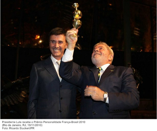Presidente Lula recebe o Prêmio Personalidade França-Brasil 2010.