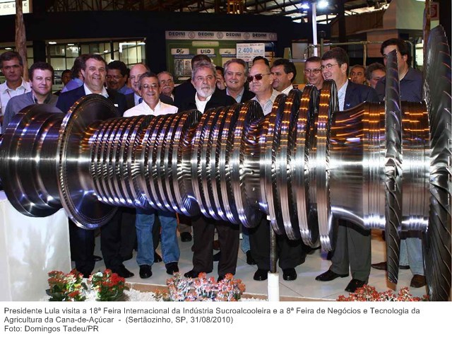 Presidente Lula visita a 18ª Feira Internacional da Indústria Sucroalcooleira e a 8ª Feira de Negócios e Tecnologia da Agricultura da Cana-de-Açúcar.