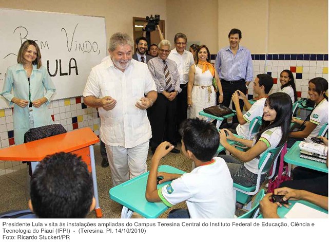 Presidente Lula visita às instalações ampliadas do Campus Teresina Central do Instituto Federal de Educação, Ciência e Tecnologia do Piauí (IFPI)
