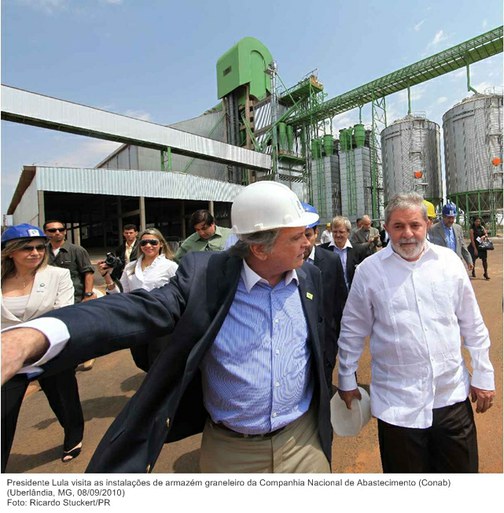 Presidente Lula visita as instalações de armazém graneleiro da Companhia Nacional de Abastecimento (Conab) 